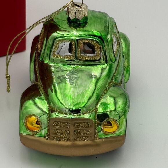 Lenox Ornament Glass Green Car 5 inch - Picture 2 of 9